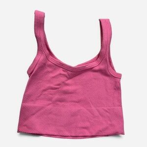 Pink Ribbed Women's Tank Top